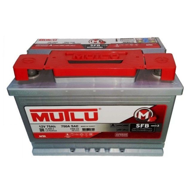 Mutlu SFB L3.75.072.A 75А/ч-12V ст EN720 европейские обратная 278x175x190